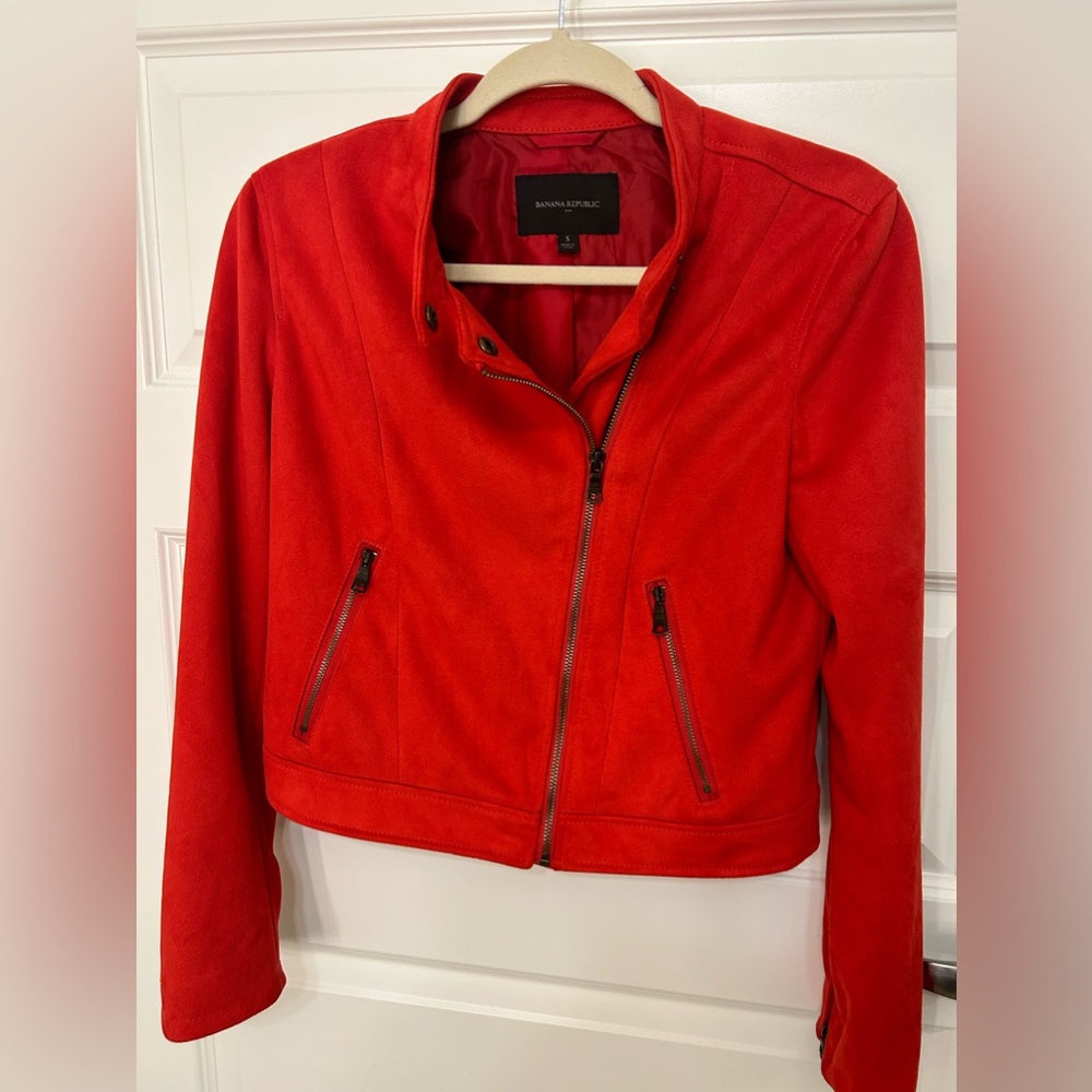 Red suede jacket size S